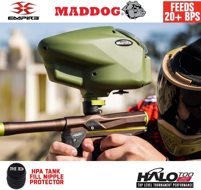 MAddog Empire Halo Too Electronic Paintball Loader with HK Army Epic Speed Feed and HPA Paintball Tank Fill Nipple Protector Accessory Package - 20+ BPS - Image 3